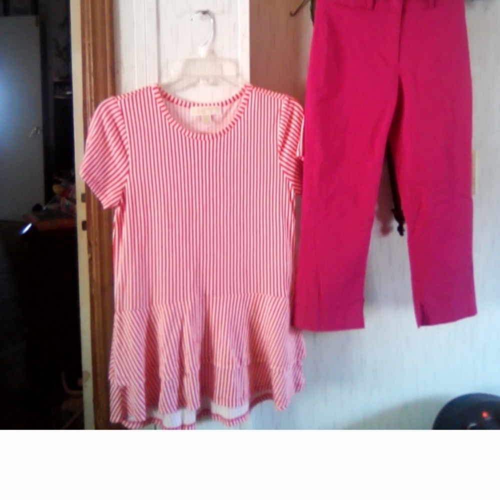 Striped Red Top and #FREE Pink Pants Set